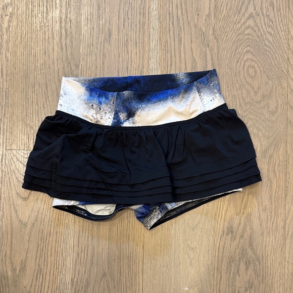 lululemon athletica Black Skort Shorts with Blue and White Waistband - Picture 2 of 7